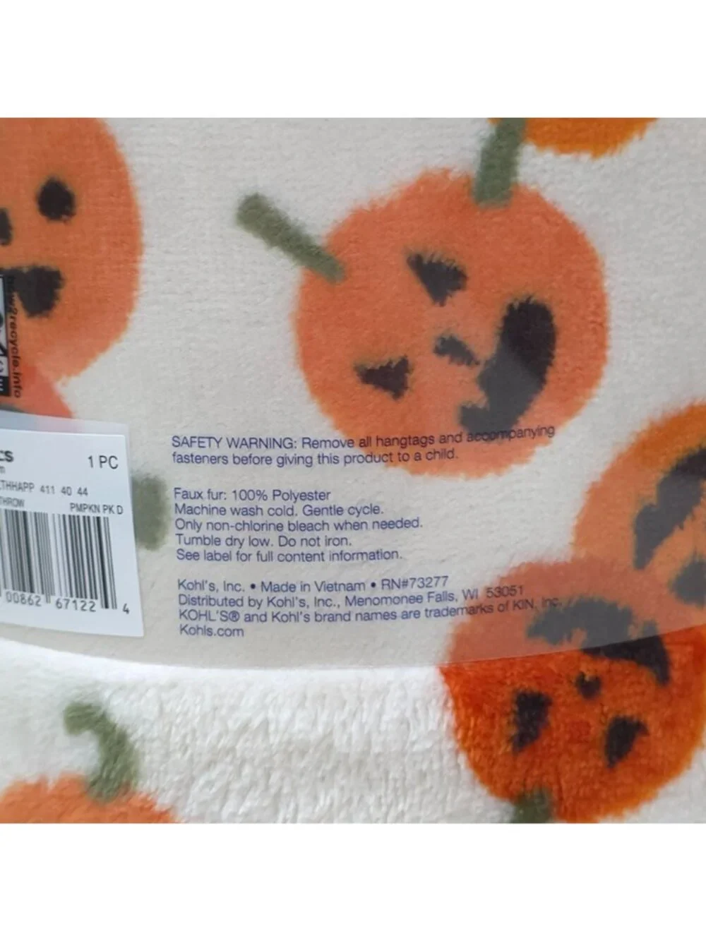 The Big One Oversized Plush Halloween Throw Blanket Pumpkins 5 Ft X 6 Ft Soft